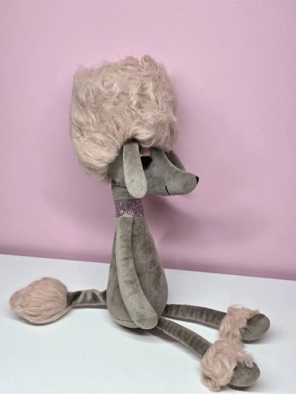 Jellycat Swellegant Penelope Poodle Gray & Pink 14” Plush Stuffed Animal